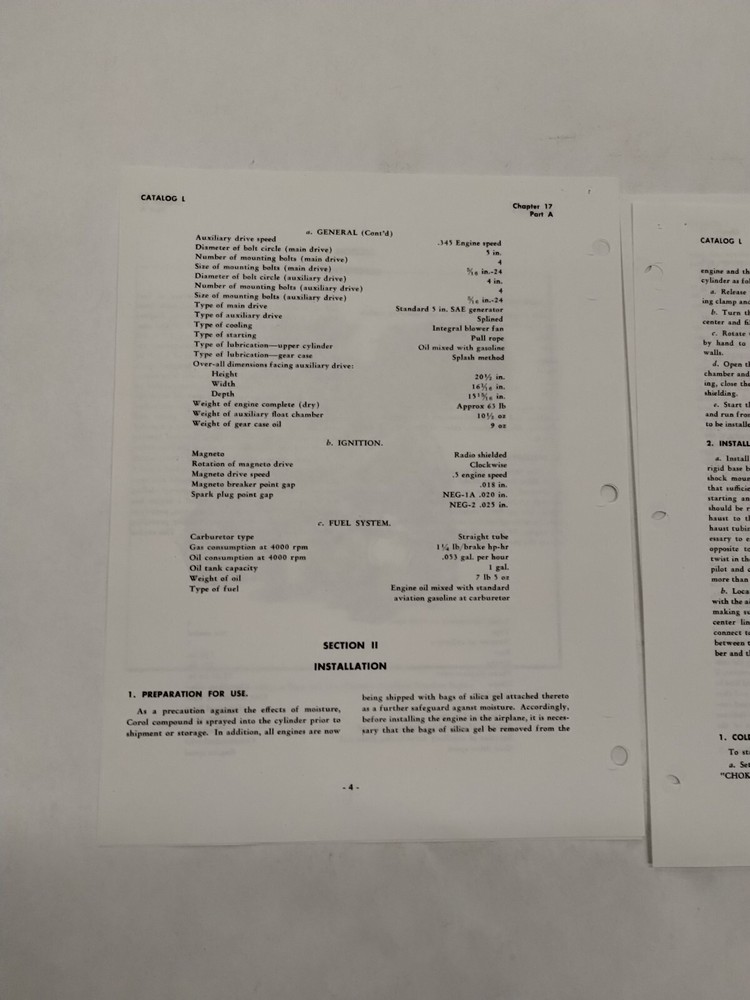 Eclipse-Pioneer Auxiliary Engines Type 542 & Models 3017 & 3359 Ops & Service