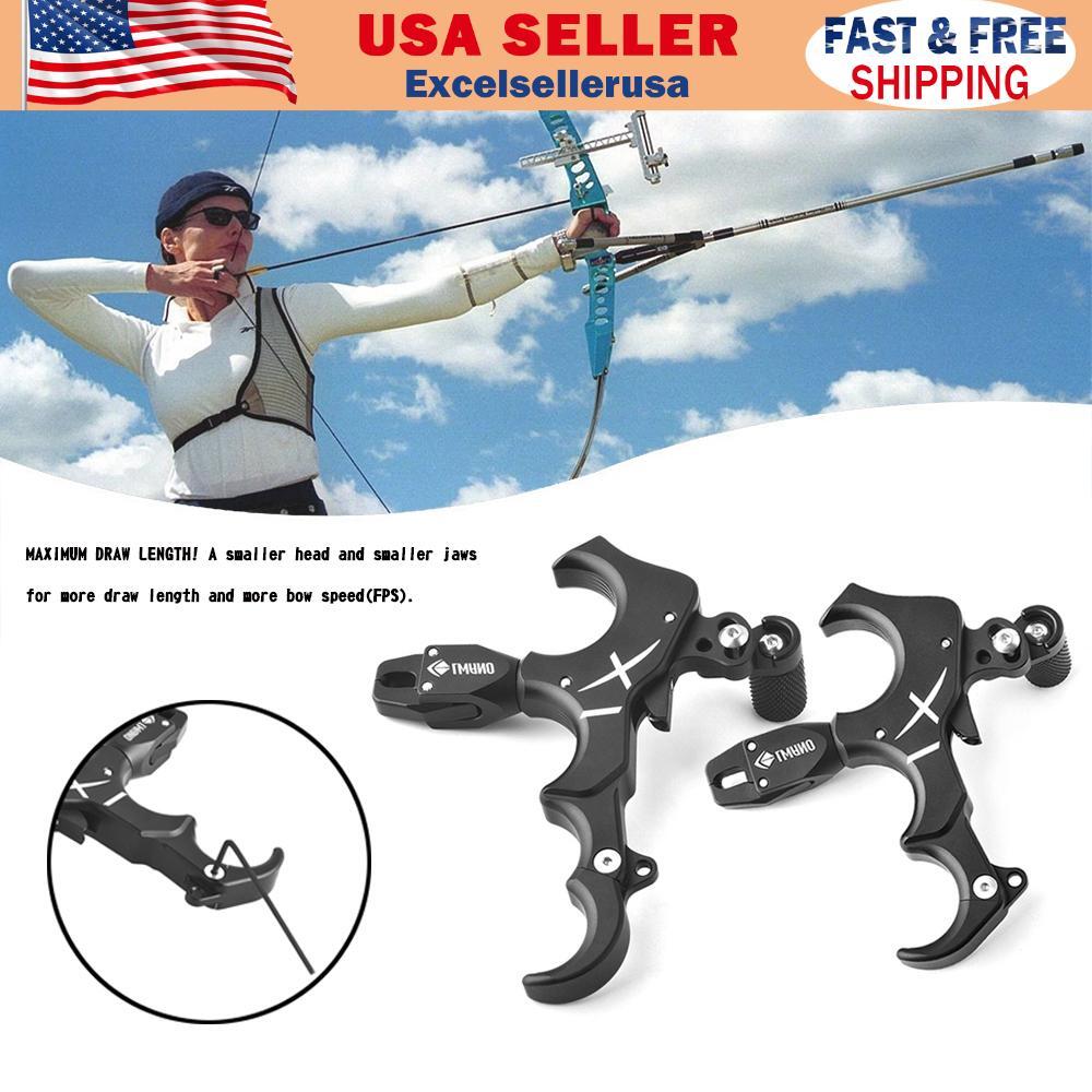 Compound Bow Release Aids 3/4 Finger Thumb Trigger Caliper Interchangeable USA