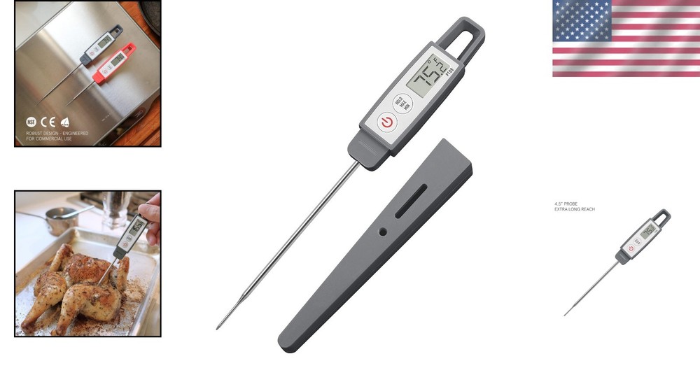4.5" Digital Thermometer with °C/°F Toggle – Perfect for Culinary Precision