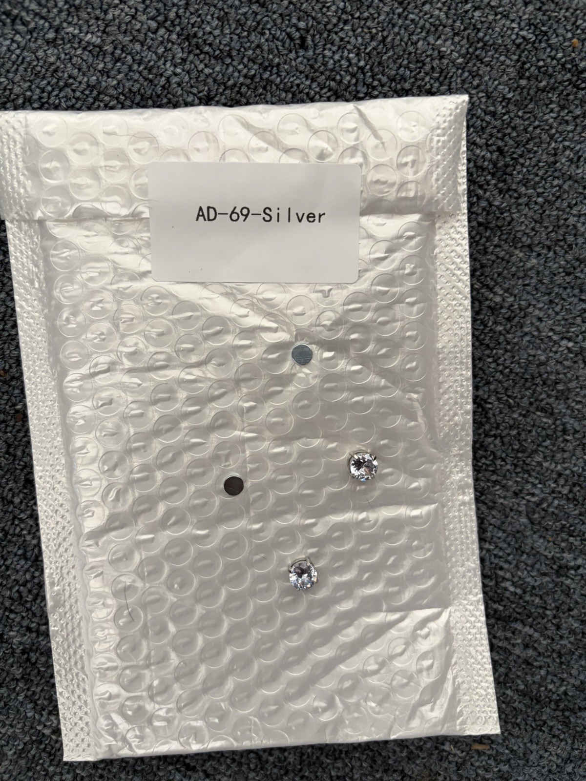 Magnetic Stud Earrings Non Piercing Simulated Zirconia Round Clip Jewelry