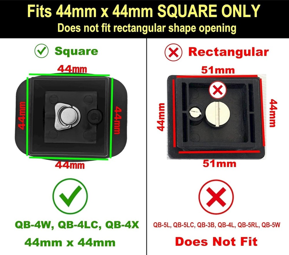 44mm Tripod Quick Release Plate Camera Mounting Adapter Parts Replacement for...