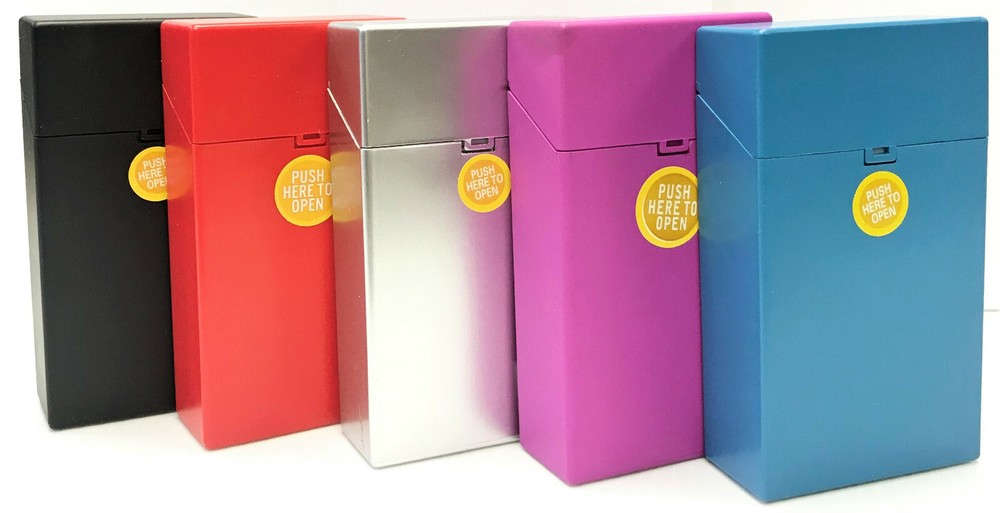 Eclipse Assorted Bright Colored Plastic Crushproof Cigarette Case, 4ct, 100s