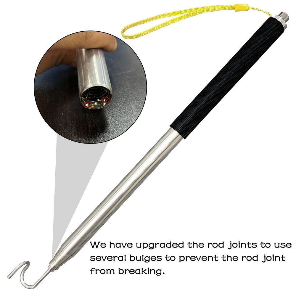 Telescoping Pole with Hook Magnetic Pickup Grabber Tool, Telescopic Push Pull...