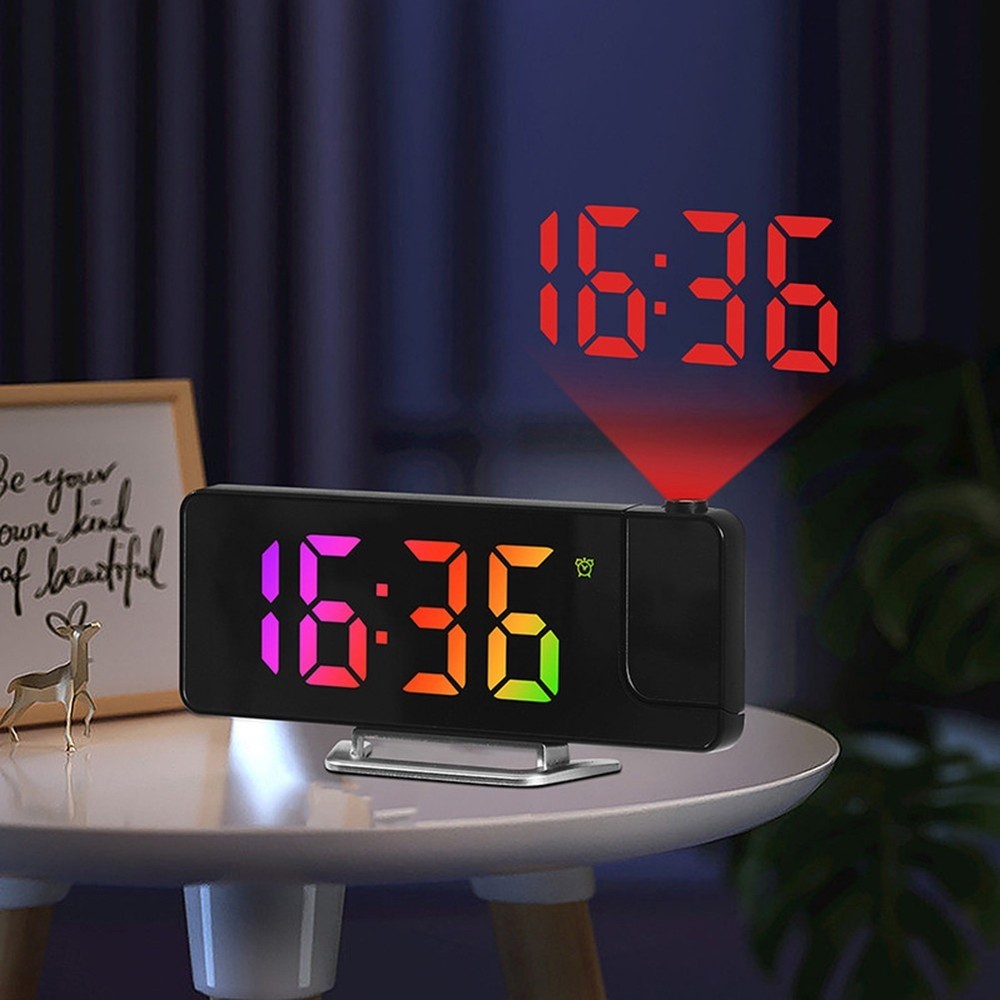 LED Projection Alarm Clock Display Temperature Sensing Electronic Clock