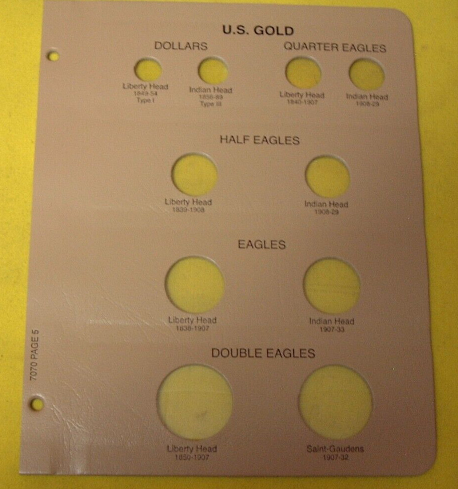 DANSCO #7070 PAGE 5 - U.S. GOLD TYPE PAGE - BRAND NEW