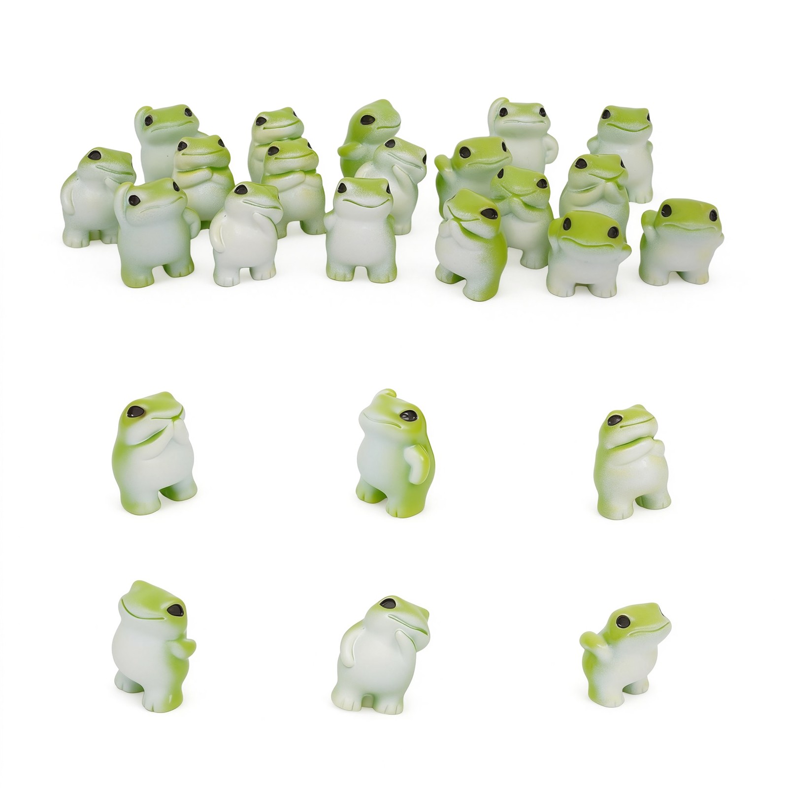 18-Piece Mini Resin Frog Figurines - Cute Garden Accents for Hiding & Decor
