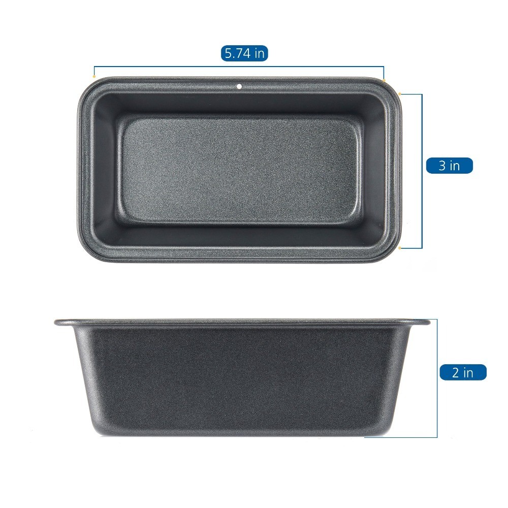 Nonstick Mini Loaf Pan 5.7x3x2 Inch 2-Pack Small Bread Baking
