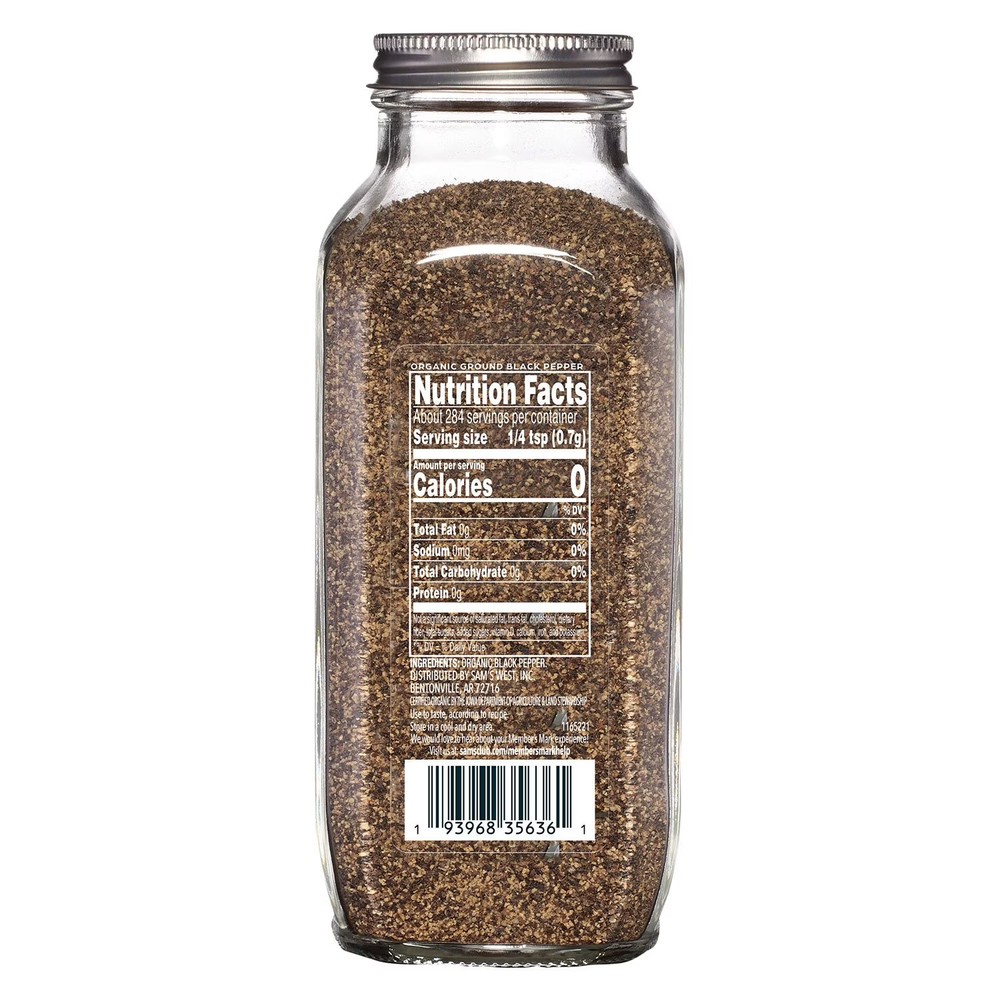 Member's Mark Organic Ground Black Pepper, 7 Ounce