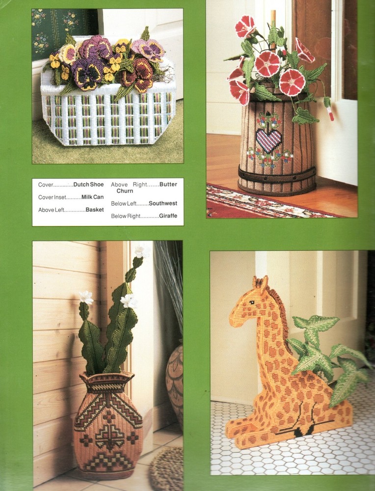 Annie's Attic 87B12 DECORATIVE DOORSTOPS Plastic Canvas Pattern Leaflet