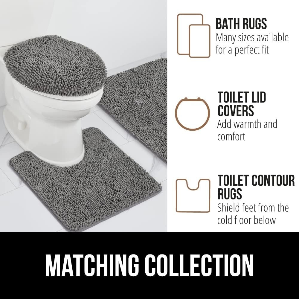 Bath Rug Mat, Thick Soft Absorbent Chenille, Quick Dry Microfiber Mats, Rubbe...
