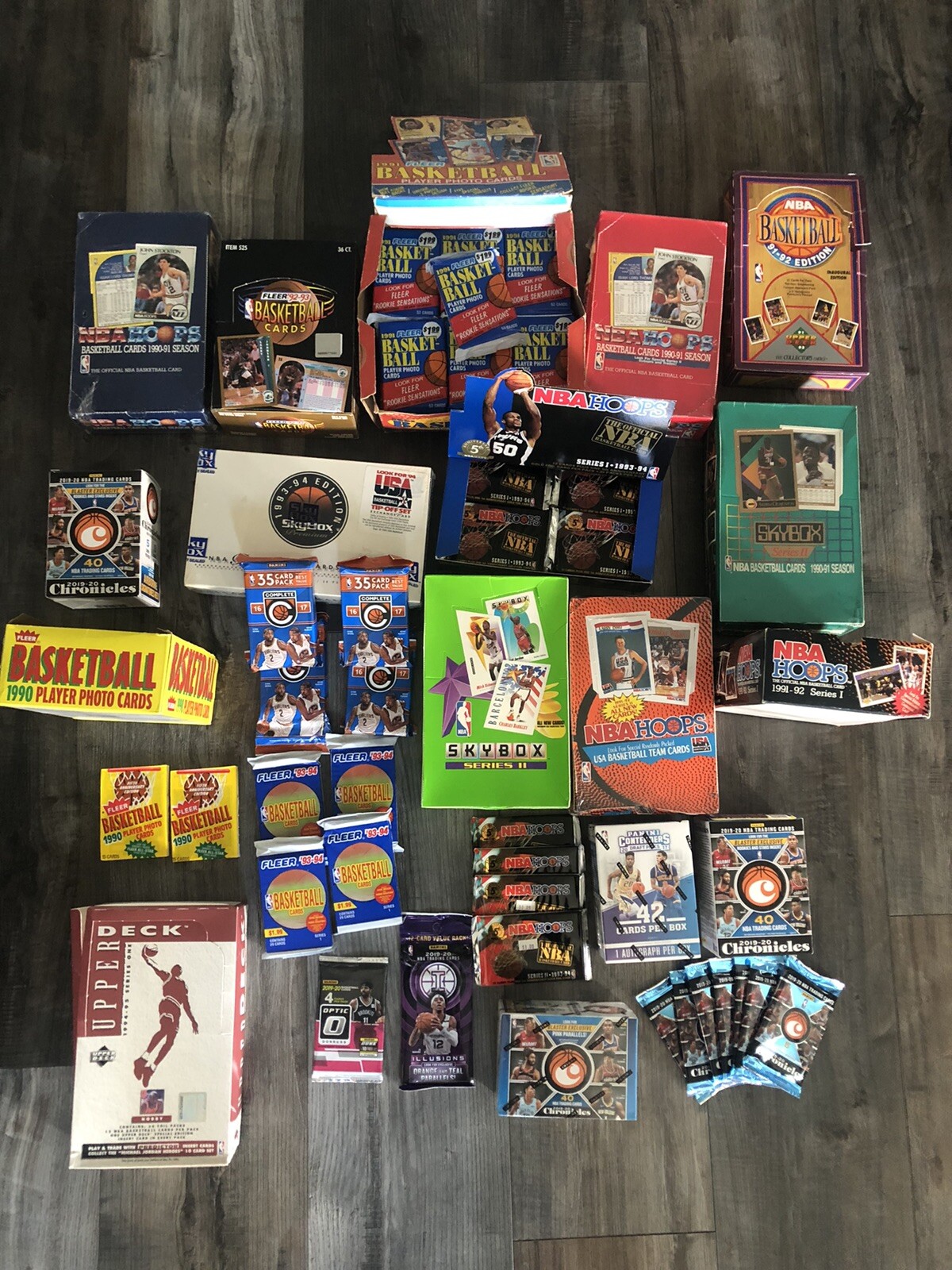 HUGE LOT OF UNOPENED Basketball WAX & FOIL PACKS 55+ CARDS NBA. FREE Shipping!