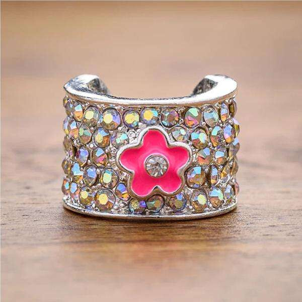 CharMED Stackable Personalize Stethoscope Bling Charm | Pink Flower - Daisy