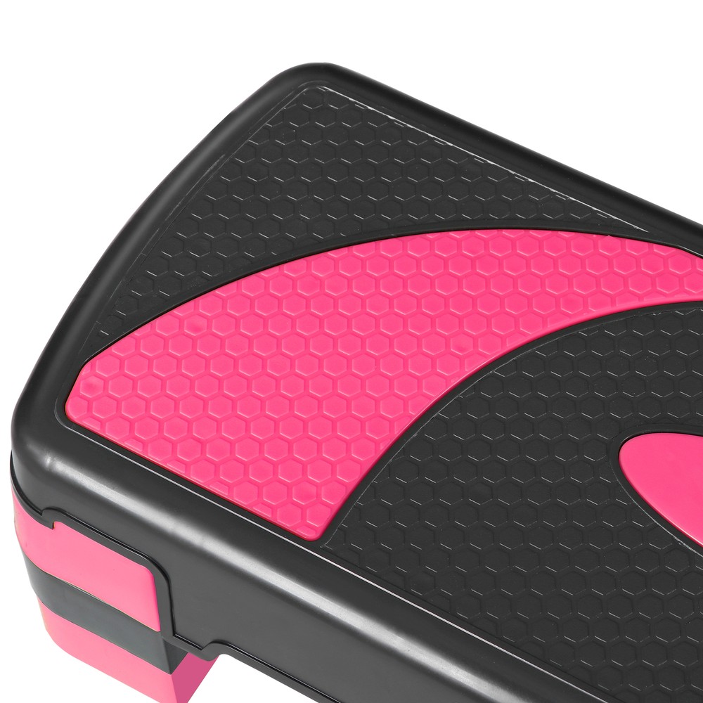 30" Aerobic Step Platform Workout Exercise Stepper w/Risers Adjust 4"-6"-8" Pink