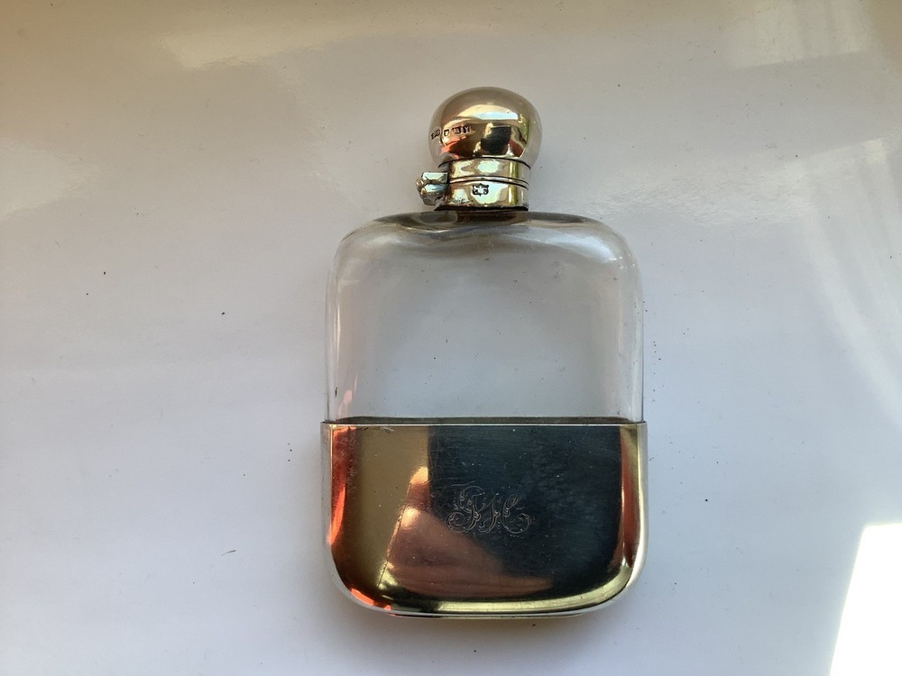 Antique Solid Silver Hip Flask James Dixon & Sons 1891
