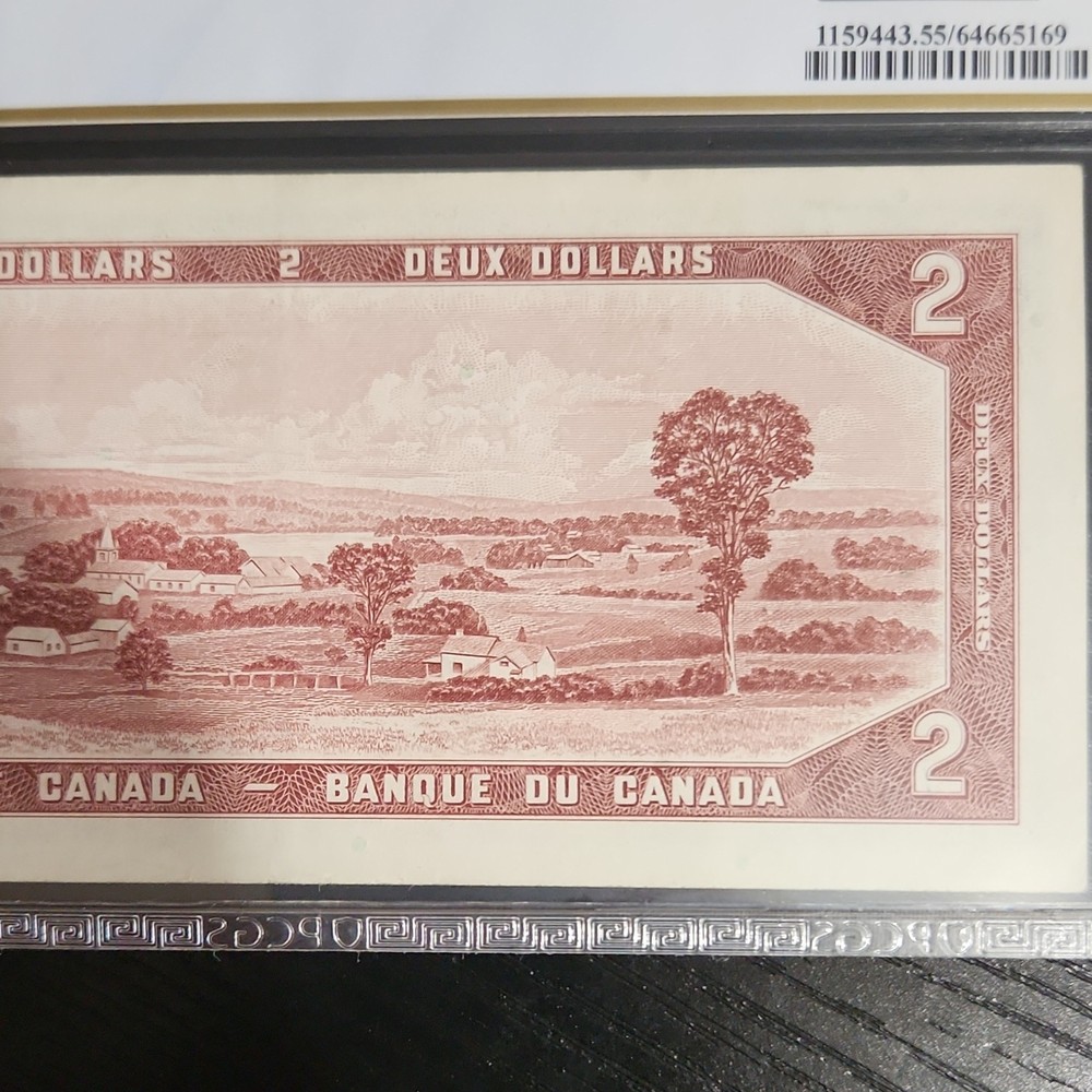1954 Canada $2 Replacement Note PCGS Graded 55 About UNC Certified Banknote
