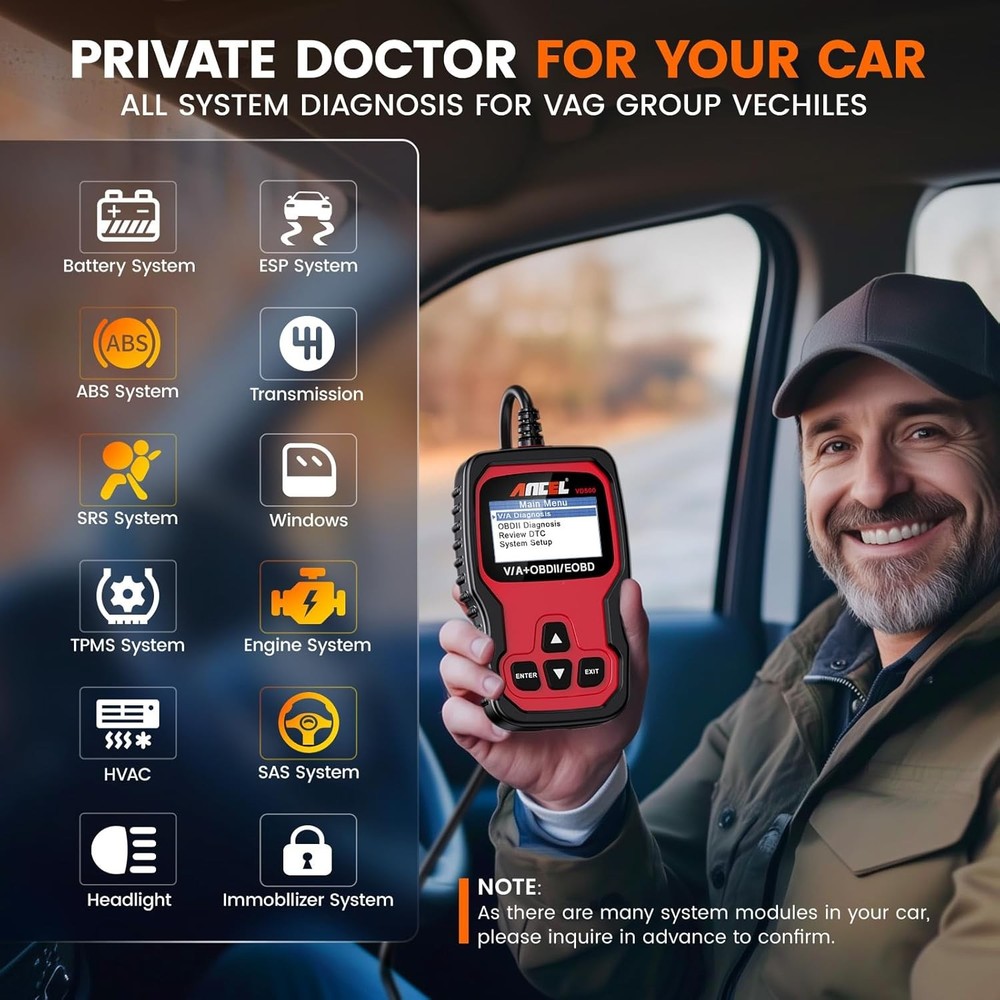 OBD2 Fault Code Reader Scanner Engine ABS SRS EPB Oil Reset Car Diagnostic Tool