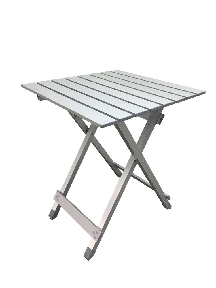Portable Aluminum Camping Side Table Folding Lightweight Table Silver