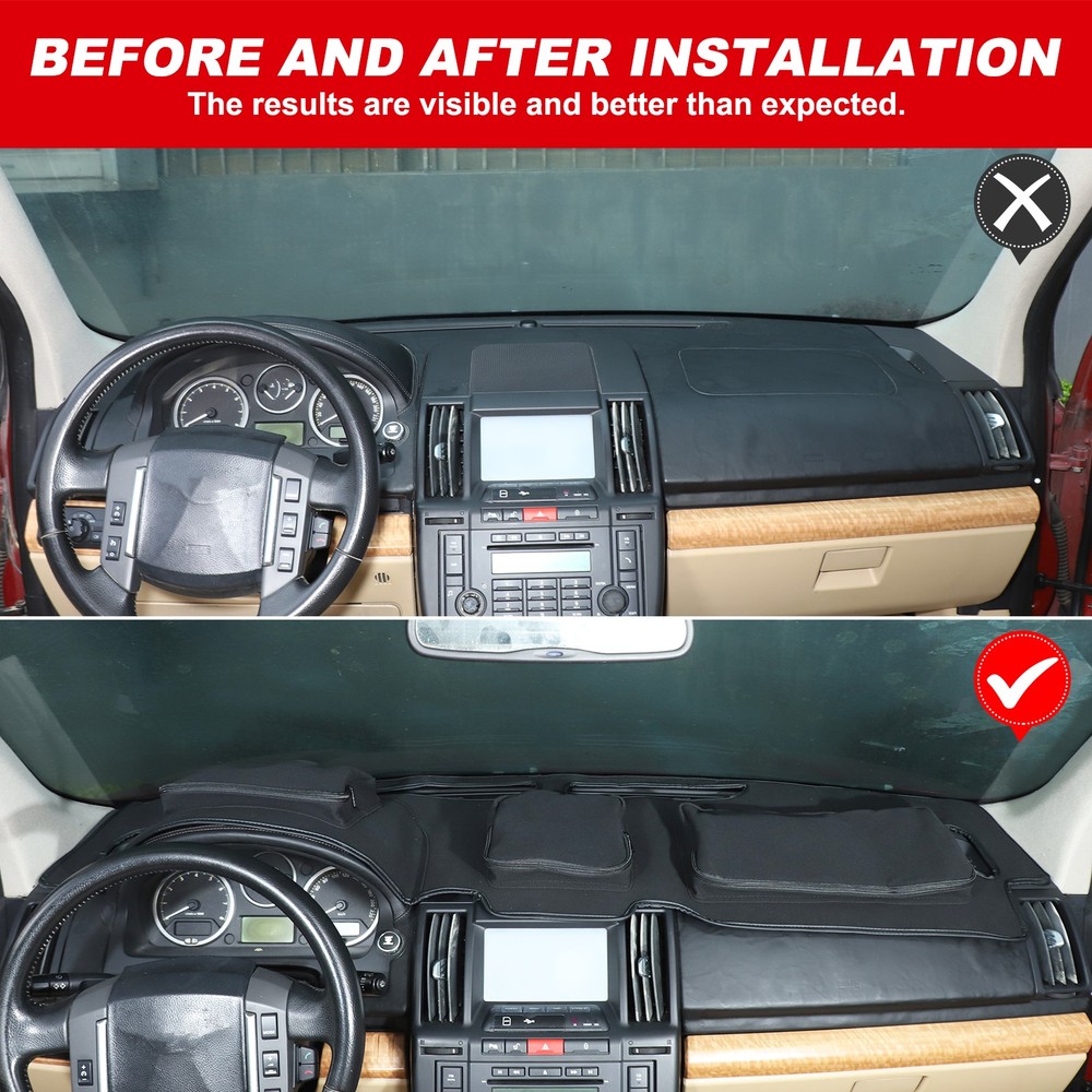 Dashboard Sunscreen Mat Dashboard Mat W/Storage Bag For Freelander 2 2007-2012