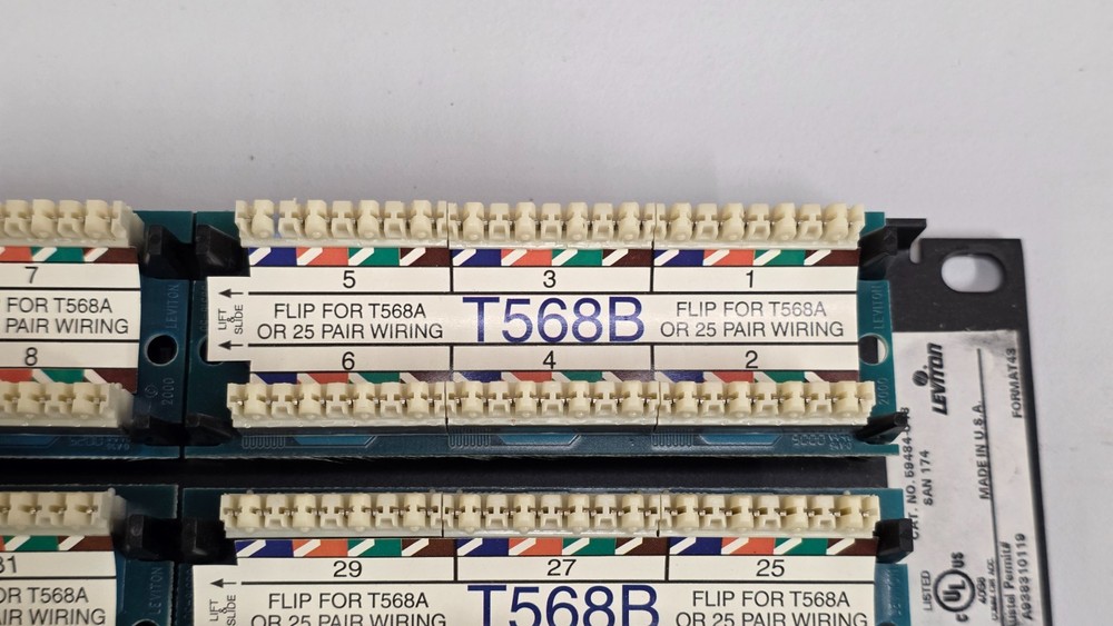 19" Network Rack Cat5 48 Port Patch Panel, (3) Shelves, Cable Holder