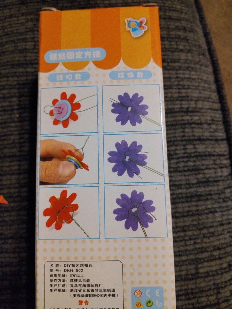 Diy Button Bouquet Hand button flowers Optional Style Ages 3+ craft