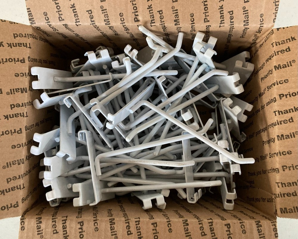72 - 6" White Gridwall Hooks Hooks For Gridwall or Mini Grid - Lightly Used!