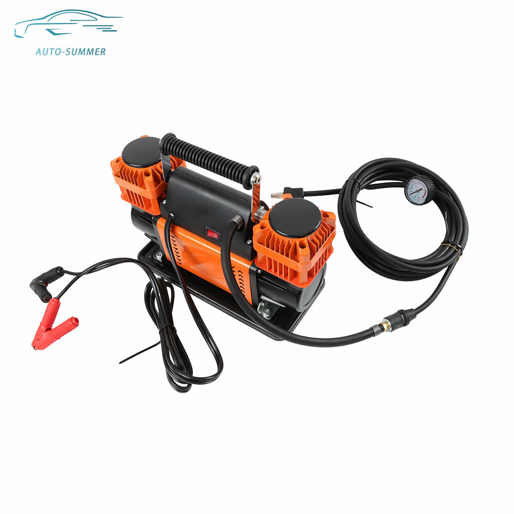 Heavy Duty Dual Cylinder 12V Portable Inflator For Truck Tires Max 150 PSI