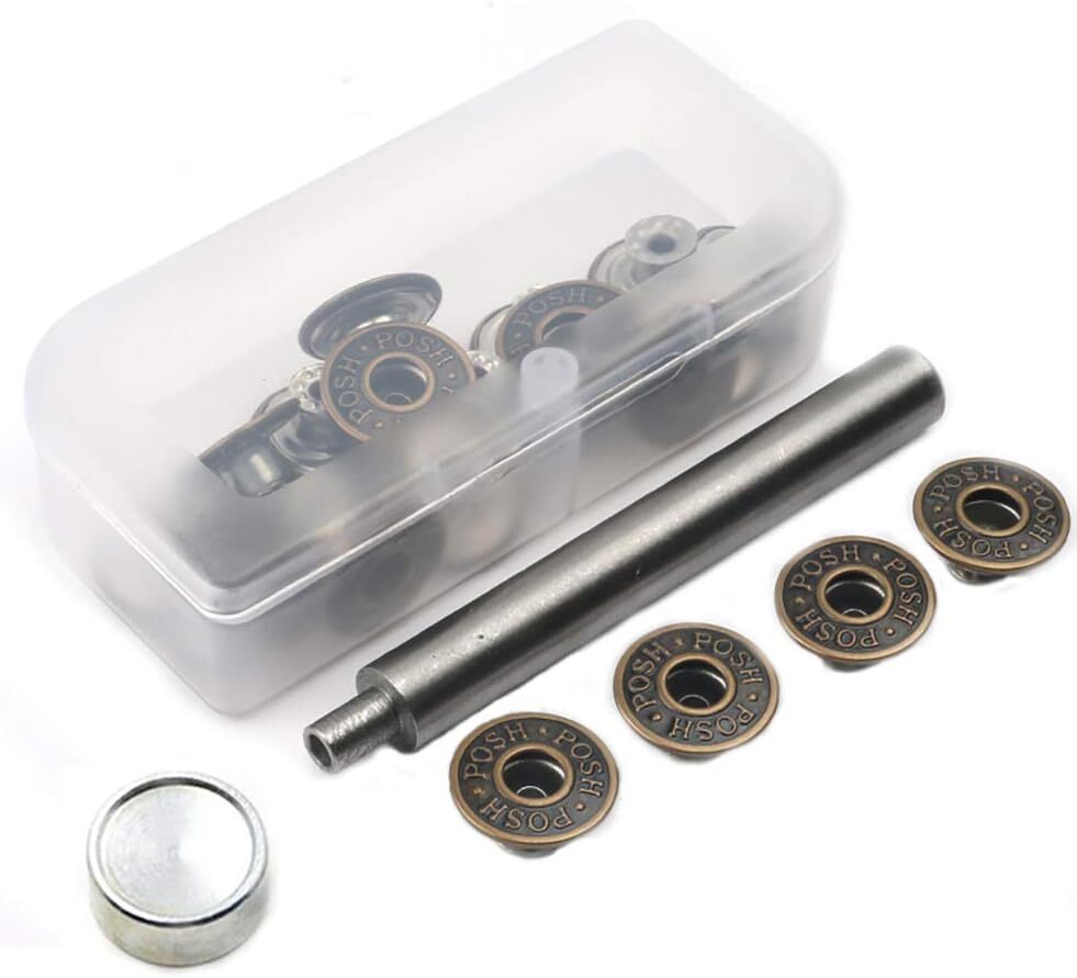 20 Pieces Jeans Button Tack Buttons Snap Fastener Press Studs Metal Replacement