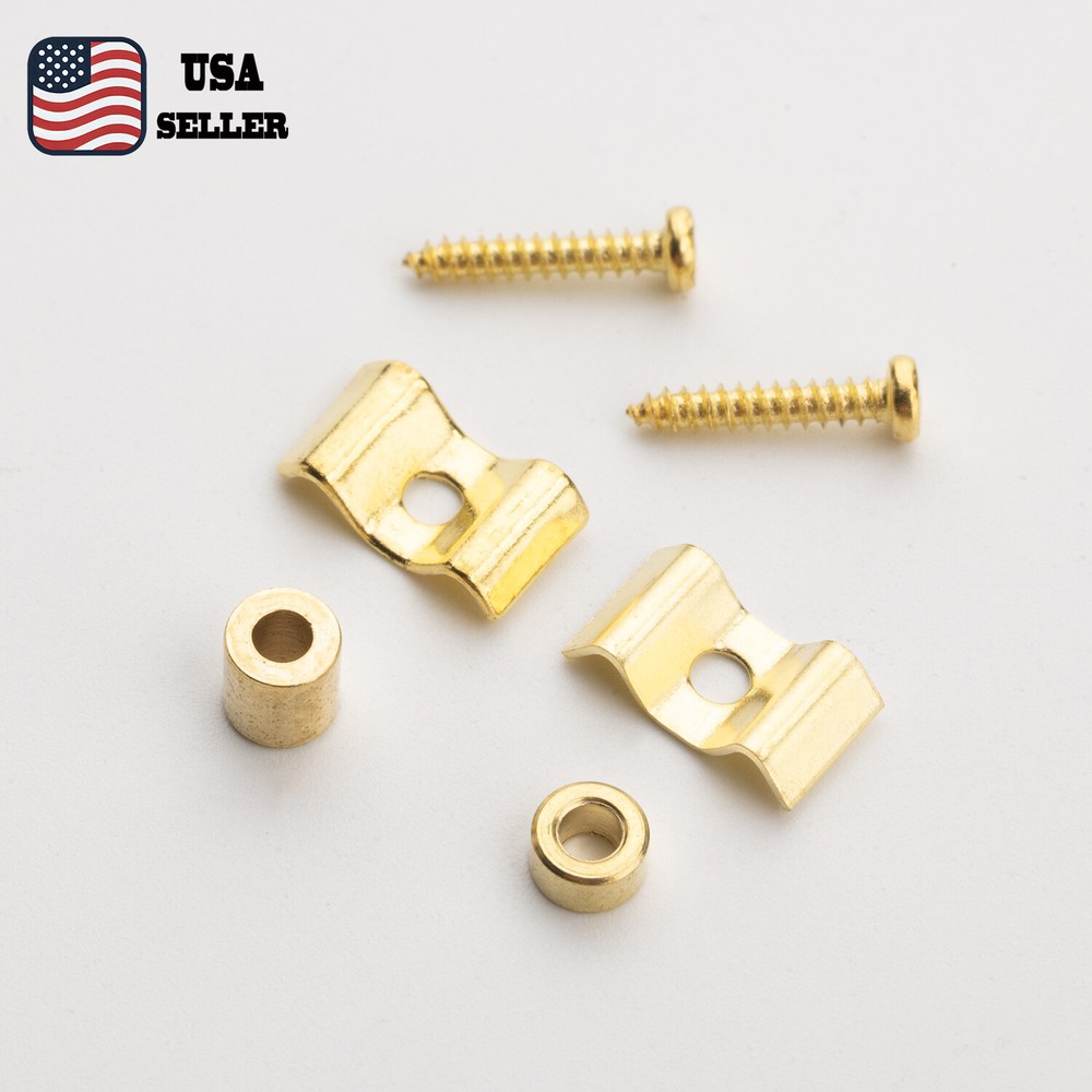 2 Pcs Guitar String Trees String Retainer Guides for Strat Tele Guitar Gold