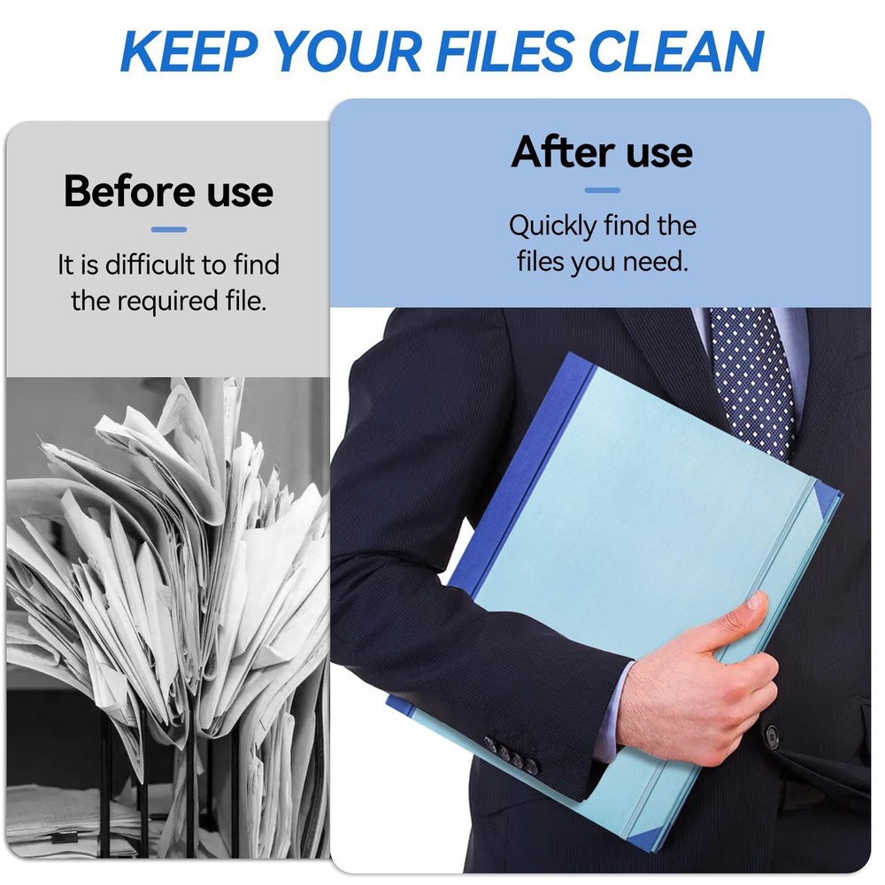 Stylish Document Organizer Binder with Labels & Pockets for Important Papers