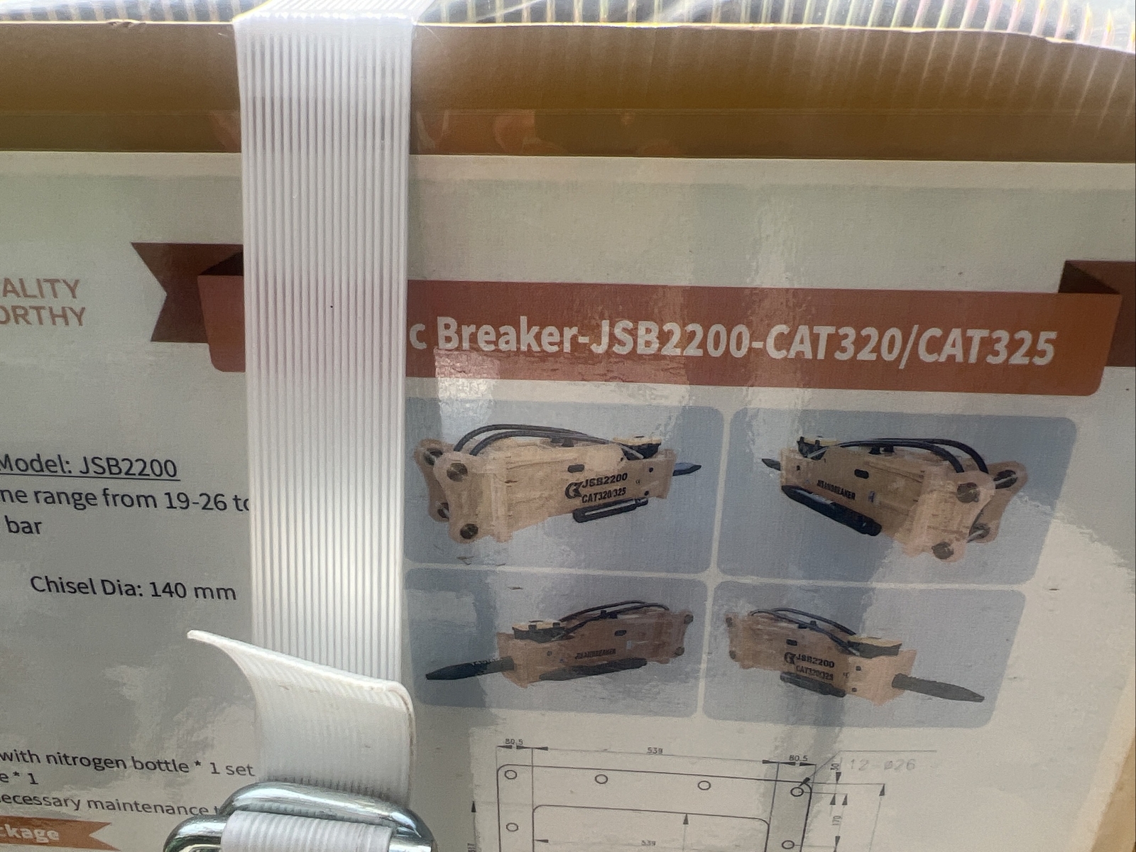 Jisan JSB2200 Cat 320 Hydraulic Hammer Concrete Breaker 80 MM Pins Excavator New