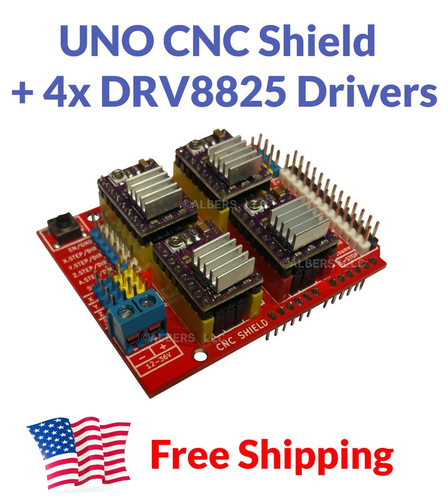 [initeq] 4pcs DRV8825 Stepper Motor Driver Module w/ Heatsink CNC 3D Printer