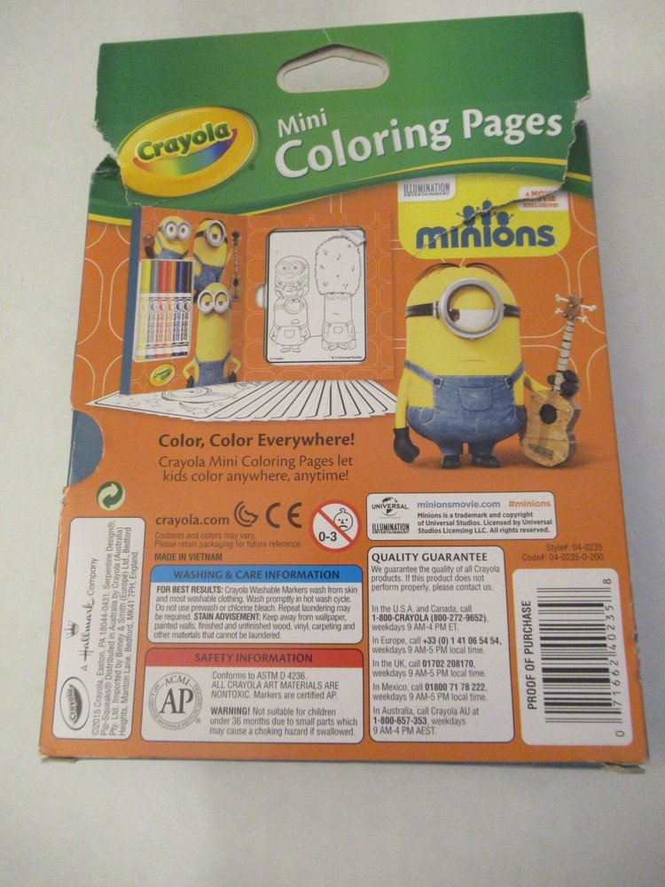 Crayola Mini Coloring Pages with Markers - Minions