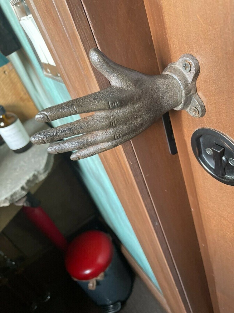 Cast Iron Hand Barn sliding Door Handle Pull closet Decor Knob cabinet hardware