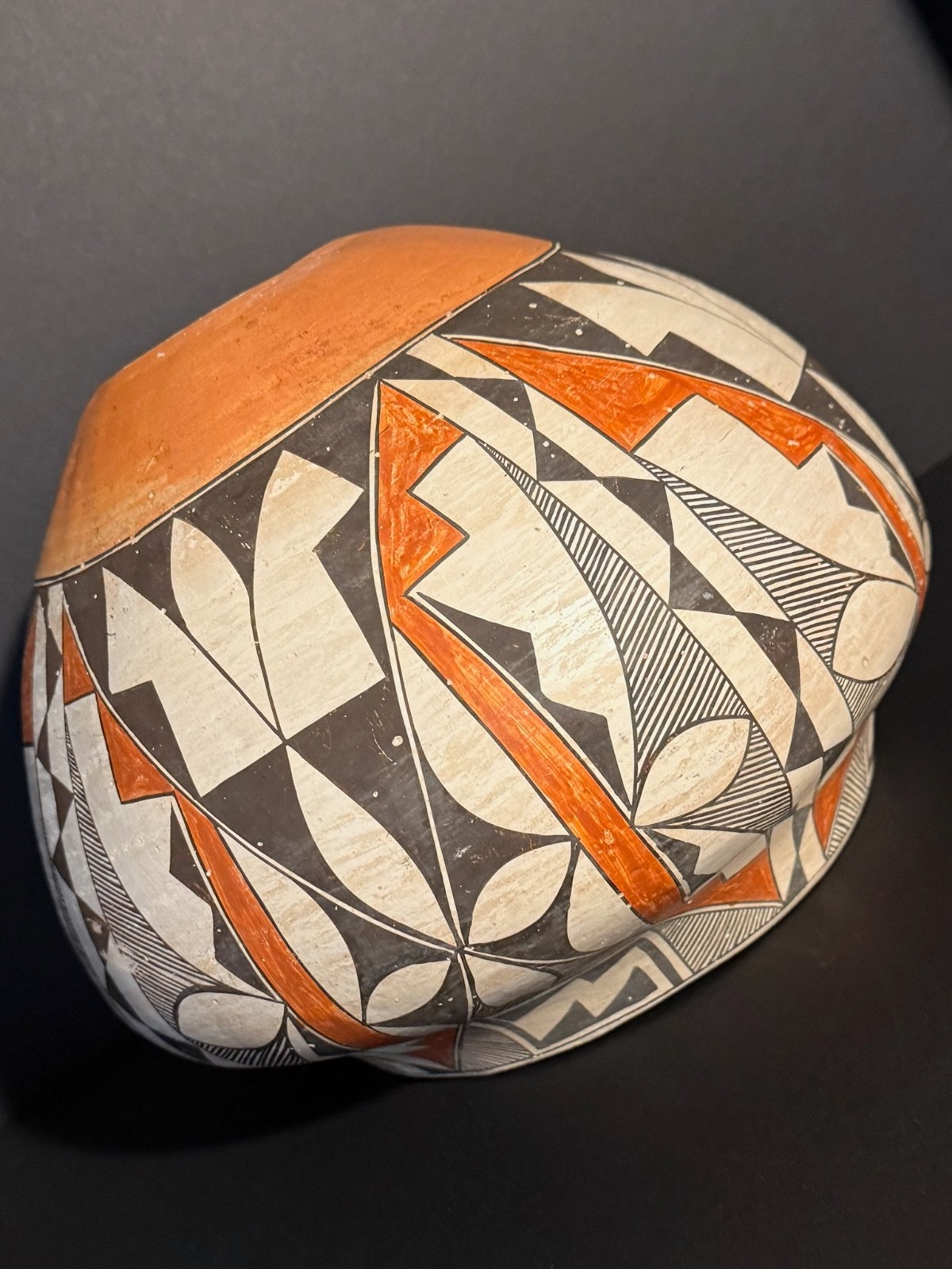 LARGE ACOMA POLYCHROME POTTERY OLLA,BEAUTIFUL PAINT DECORATION,C1900, EXCELLENT!