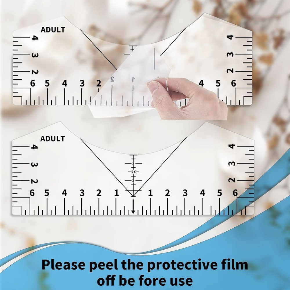 Versatile 5-Piece T-Shirt Ruler Set for DIY Vinyl Alignment & Crafting Projects