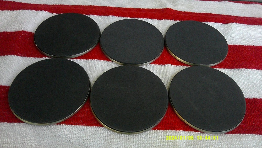 six Vintage round Silver- Plated Drink Coasters