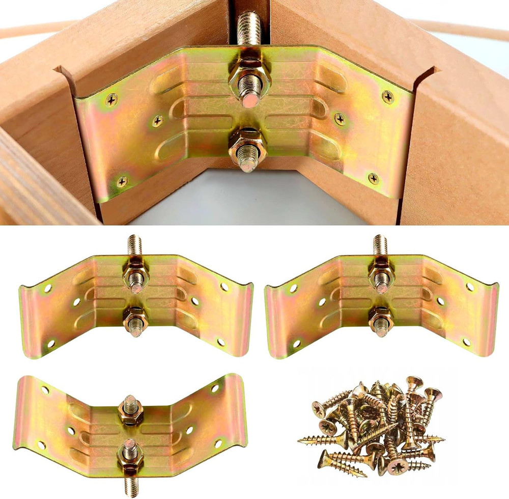 Table Leg Corner Bracket Set of 4 Includes Screws,Kerf Mount Corner Brackets for