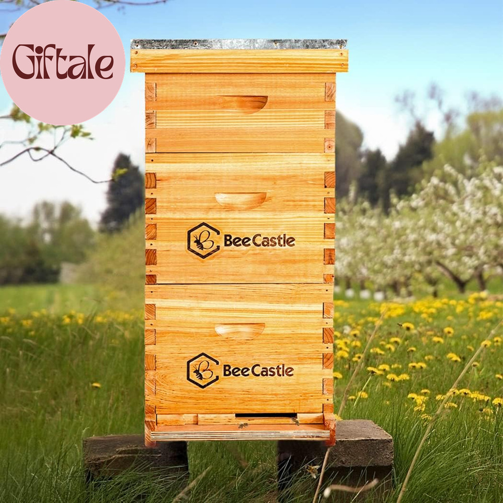 8 Frame Langstroth Bee Hive Coated with Beeswax Includes Beehive Frames and Waxe