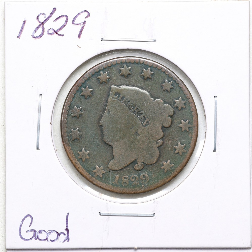 1829 1C Coronet Head Large Cent in Good Condition #6646
