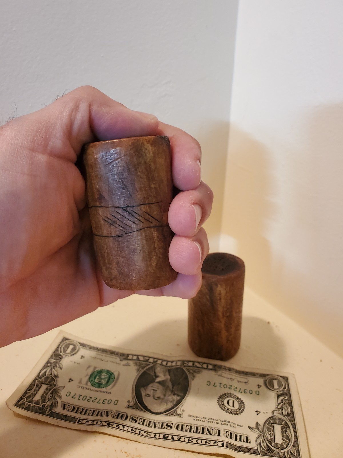 Antique OLD Native American Indian plains carved hand game or game pieces