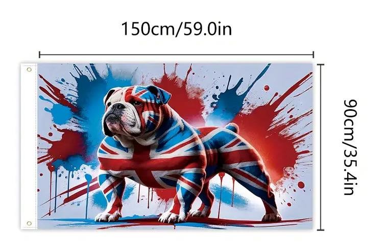Union Jack and Bulldog Flag 5ft X 3ft