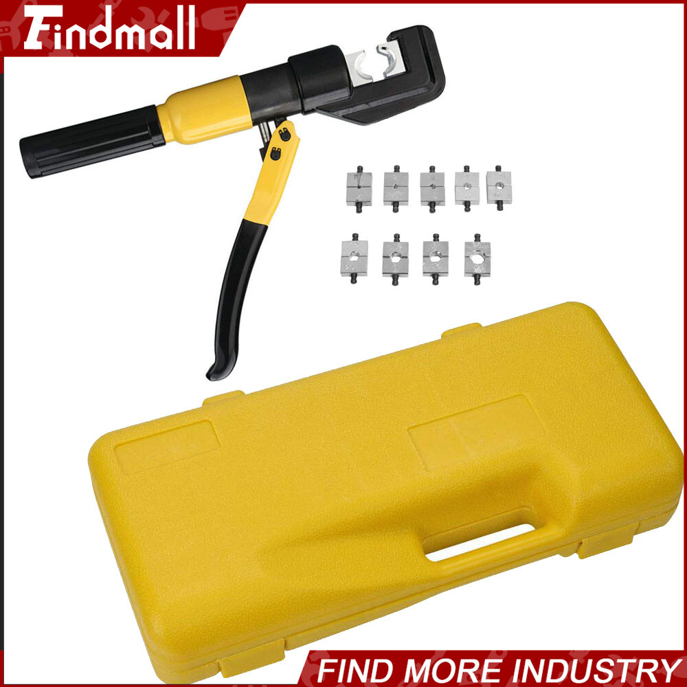 Findmall 10Ton Hydraulic Crimper Crimping Tool Wire Battery Cable Lug Terminal