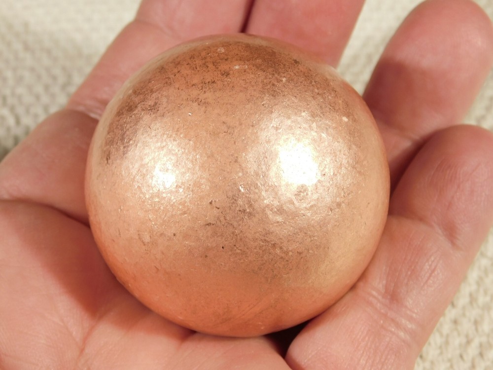 BIG! Super Heavy Solid COPPER SPHERE From Michigan 588gr