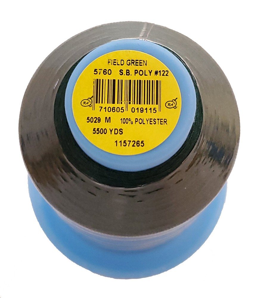A&E Robison-Anton Embroidery Thread 122 SB Poly, 5500 yard - Field Green #5760