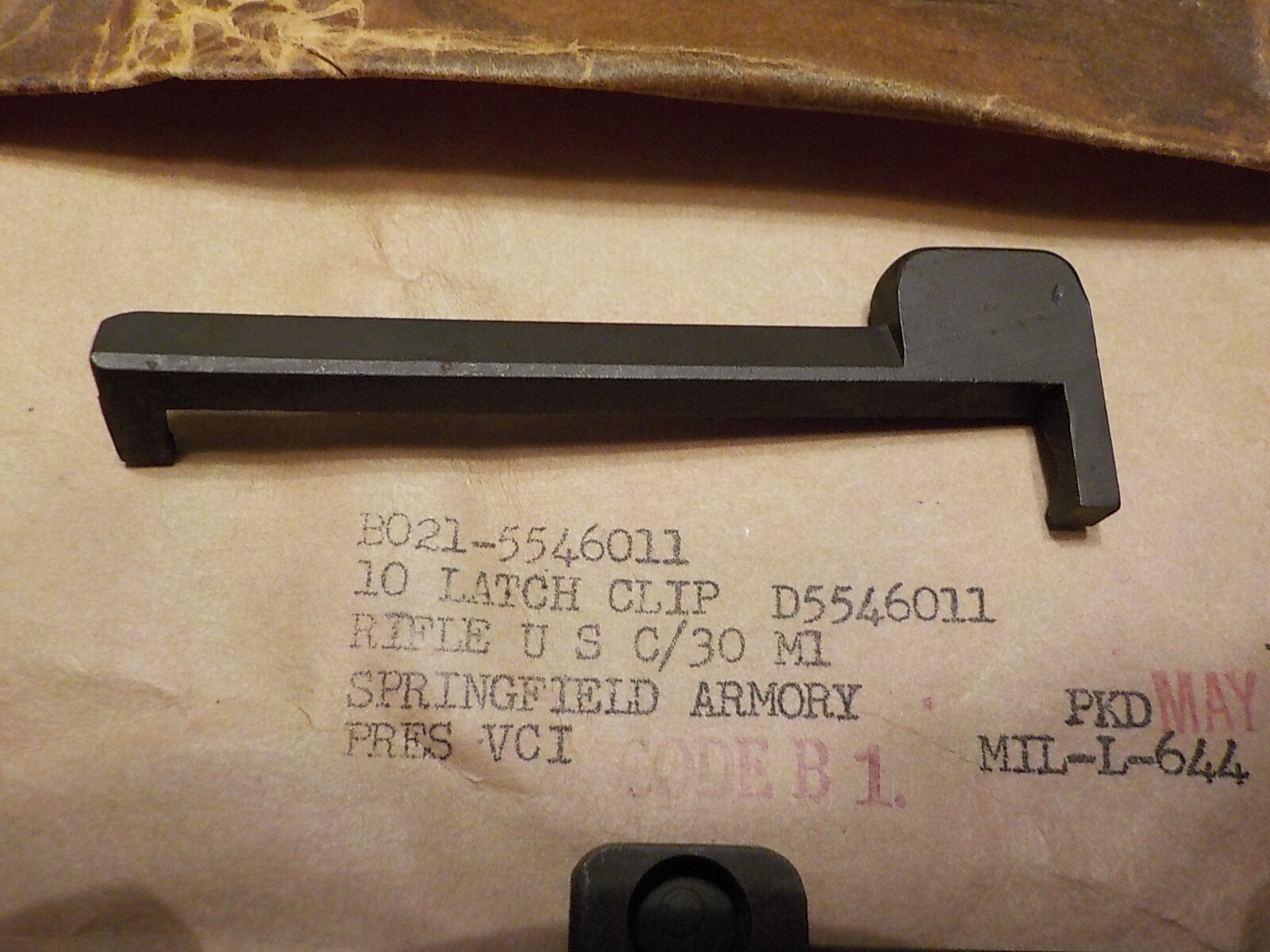M1 Garand NOS Clip Latch Springfield MFG. ORIGINAL New Old Stock