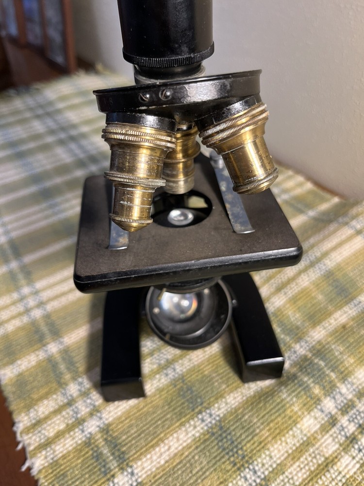 Vintage Graf Apsco Microscope with working Light c.1946