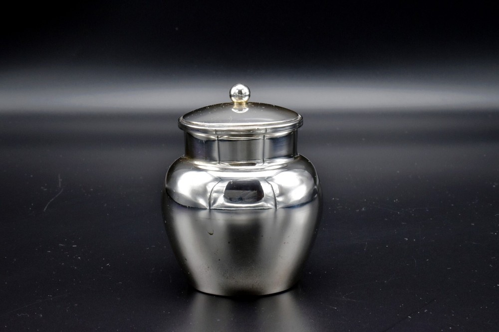 Antique Solid Sterling Silver Miniature Tea Caddy Canister 1911