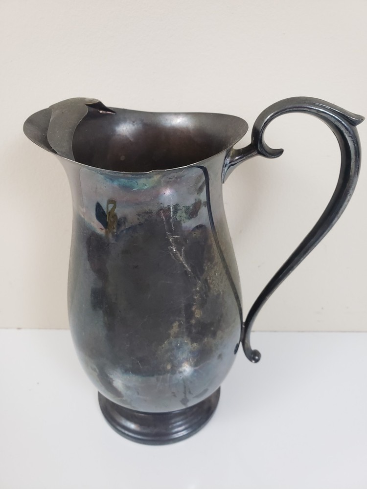 Vintage F.B Rogers Silver Plated Ice Pitcher Beverage Pitcher with Ice Guard