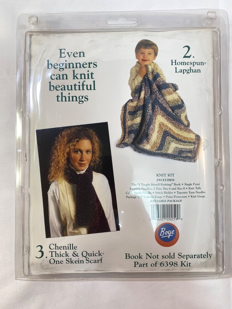 BOYE I Taught Myself Knitting Kit #6398 - Instructions, Patterns & Tools NEW!