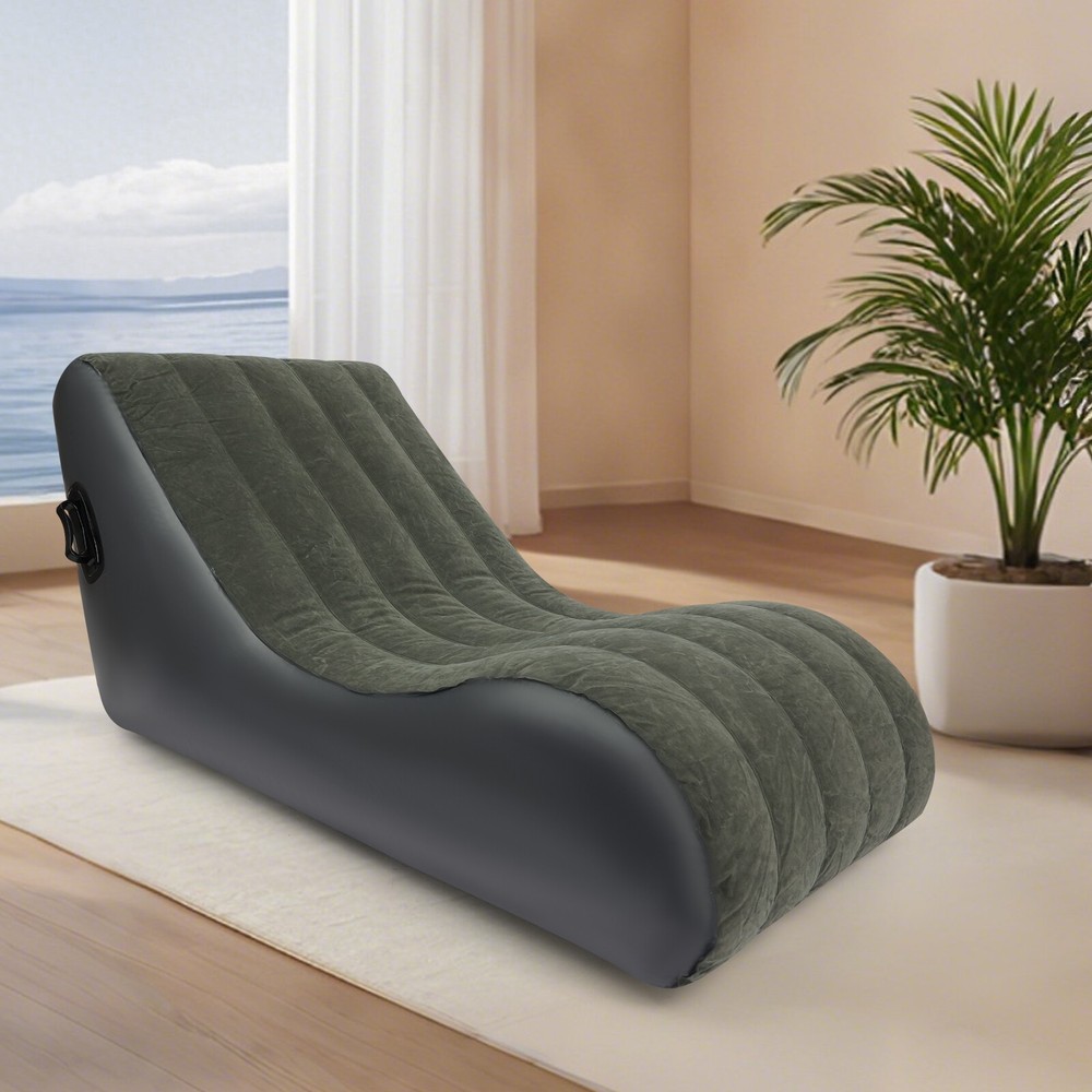 S-Shaped Inflatable Sofa Bed, Waterproof & Foldable with Air Pump